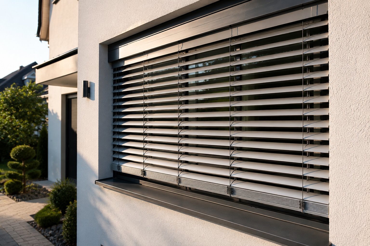 ROMA Raffstore als moderner Sonnenschutz an einem Fenster
