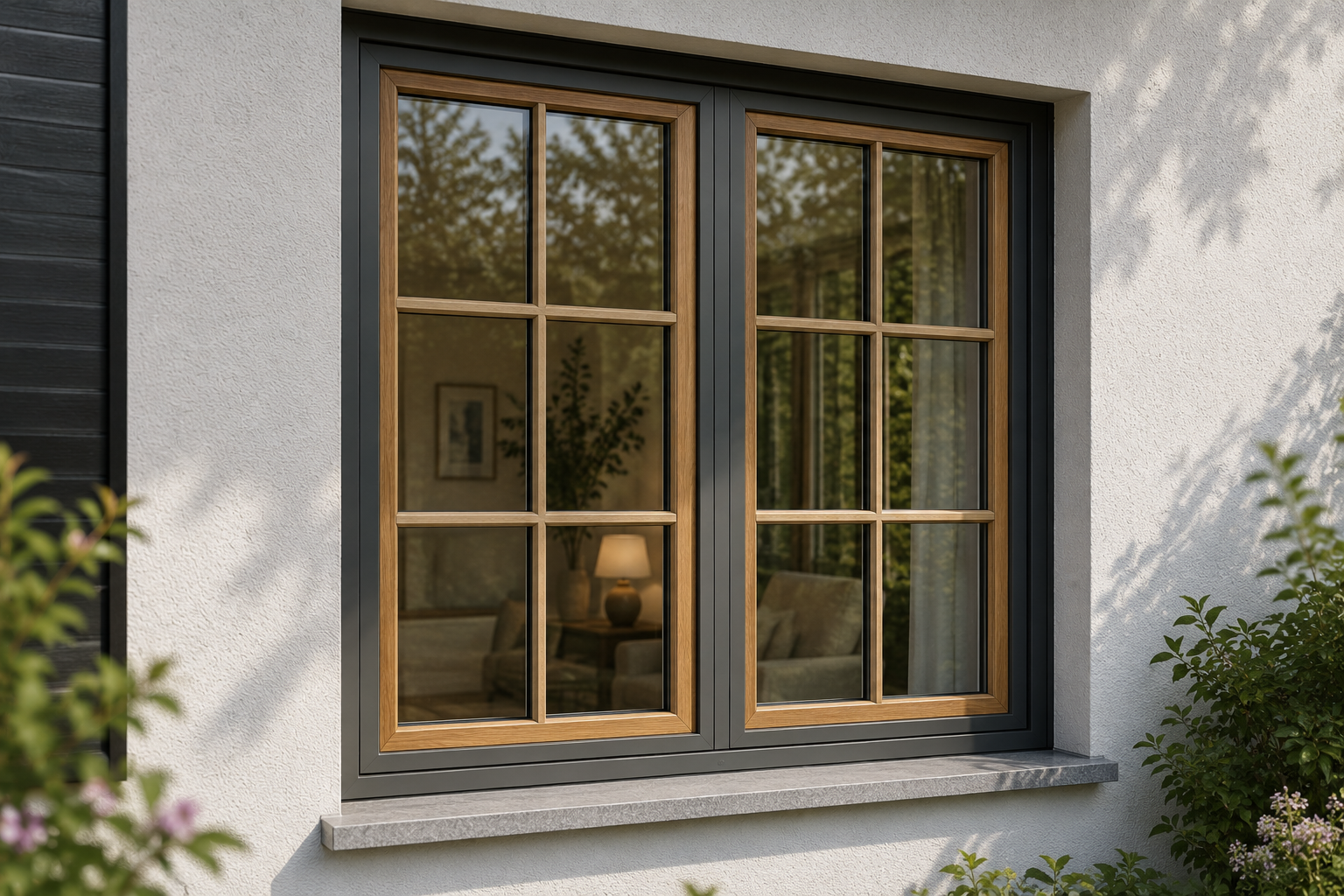 UNILUX Holz-Aluminium Fenster mit Sprossen