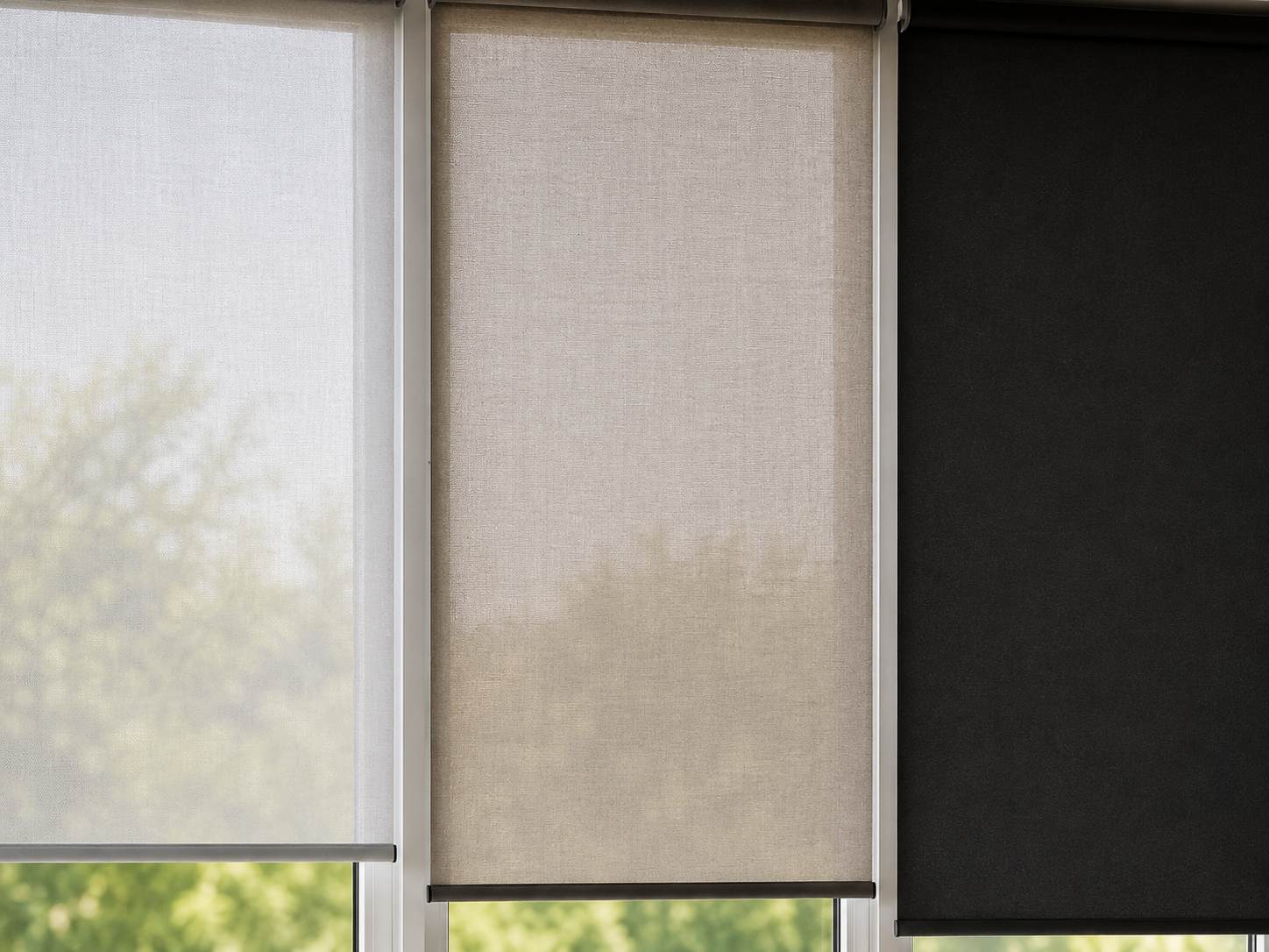 Plissee mit transparenter, blickdichter und verdunkelnder Lichtregulierung